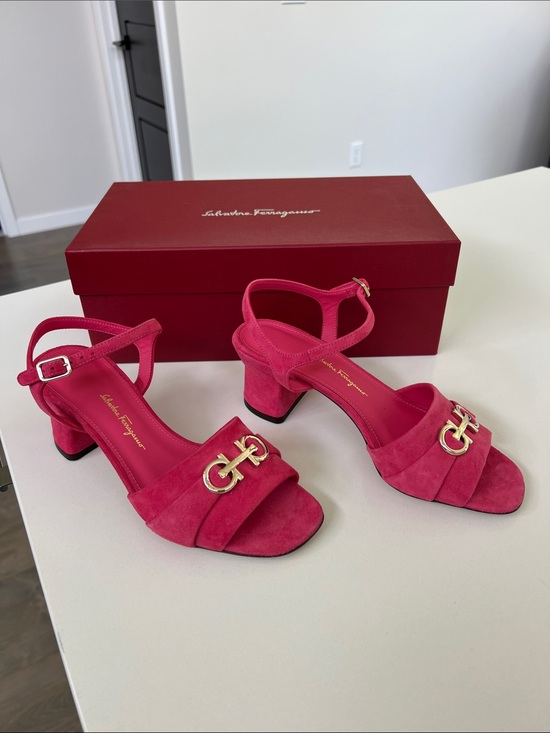 Salvatore Ferragamo Shoes - Salvatore Ferragamo ondina 55 fandango pink suede leather open toe heels sandals
